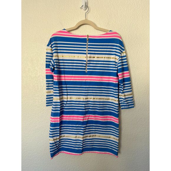 Lilly Pulitzer Lena Dress in Lapis Blue Tiki Stripe Sz Small - Picture 3 of 9